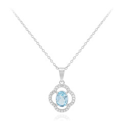 Swiss Blue Topaz Silver Necklace