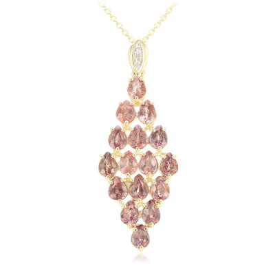 10K Unheated Padparadscha Sapphire Gold Necklace