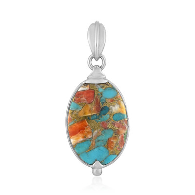 Multi Gem Silver Pendant