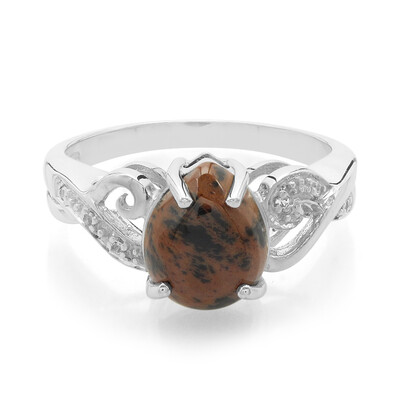 Mahogany Obsidian Silver Ring