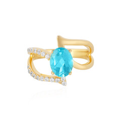 Paraiba Color Topaz Silver Ring