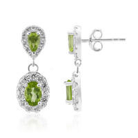 Burmese Peridot Silver Earrings