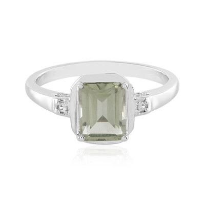 Green Amethyst Silver Ring