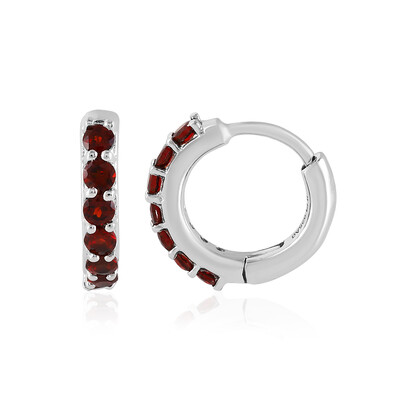 Mozambique Garnet Silver Earrings