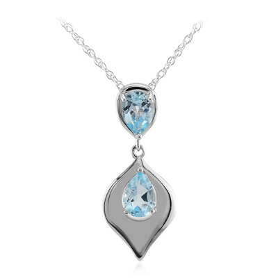 Sky Blue Topaz Silver Necklace