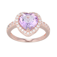 Rose de France Amethyst Silver Ring