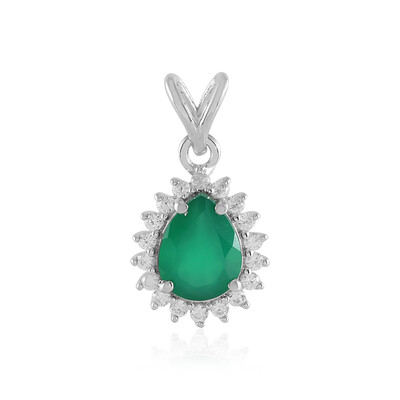 Green Onyx Silver Pendant