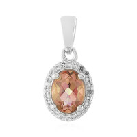 Peach Mystic Topaz Silver Pendant