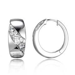 White Topaz Silver Earrings(Adela Silber)