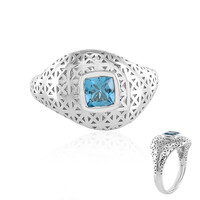 Swiss Blue Topaz Silver Ring