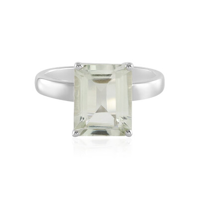 Green Amethyst Silver Ring