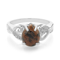 Mahogany Obsidian Silver Ring