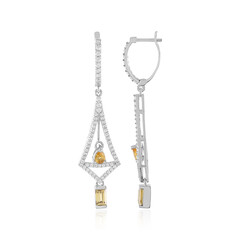 Yellow Zircon Silver Earrings