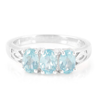 Blue Apatite Silver Ring