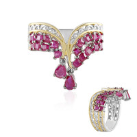 Burmese Ruby Silver Ring (Gems en Vogue)