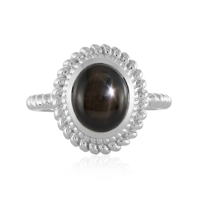 Black Star Sapphire Silver Ring