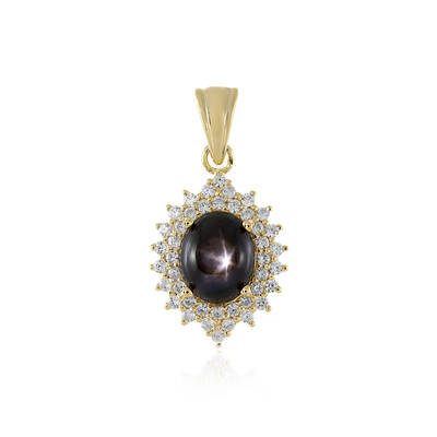 Black Star Sapphire Silver Pendant