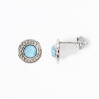 Larimar Silver Earrings