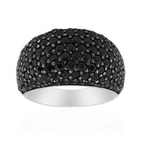 Black Spinel Silver Ring