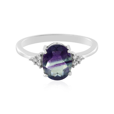 Bi Colour Fluorite Silver Ring