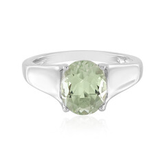 Green Amethyst Silver Ring