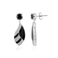 Black Spinel Silver Earrings