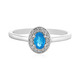 Neon Blue Apatite Silver Ring