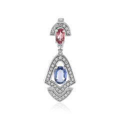 Unheated Ceylon Blue Sapphire Silver Pendant