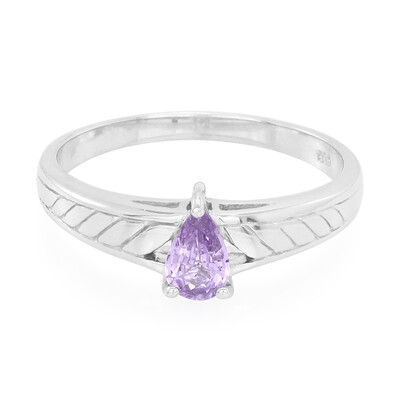 Unheated Ceylon Purple Sapphire Silver Ring