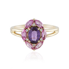 9K Unheated Ceylon Purple Sapphire Gold Ring