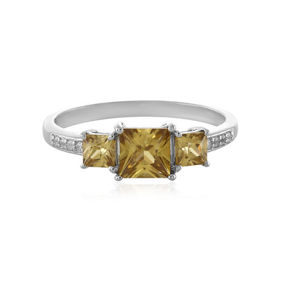 Yellow Zircon Silver Ring