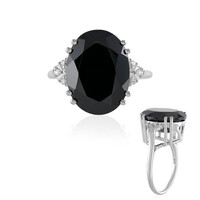 Black Spinel Silver Ring