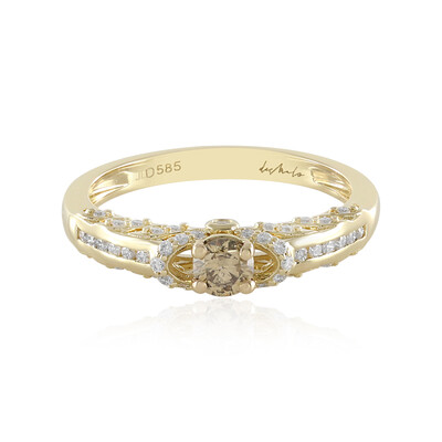 14K I2 Champagne Diamond Gold Ring (de Melo)