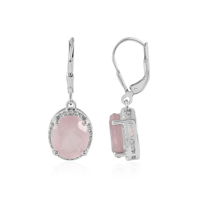 Rose Quartz Silver Earrings