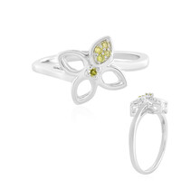 SI1 Yellow Diamond Silver Ring