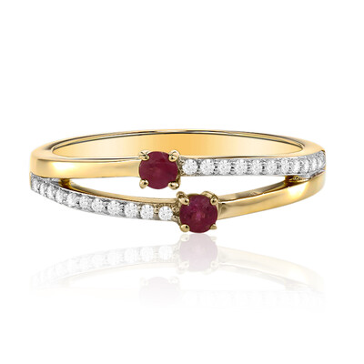 14K Red Beryl Gold Ring