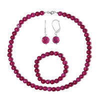 Pink Lava Silver Set