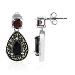 Garnet Silver Earrings