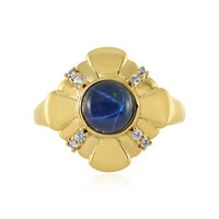 Blue Star Sapphire Silver Ring