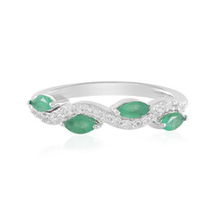 Zambian Emerald Silver Ring