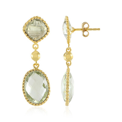 Green Amethyst Silver Earrings (Faszination Türkis)