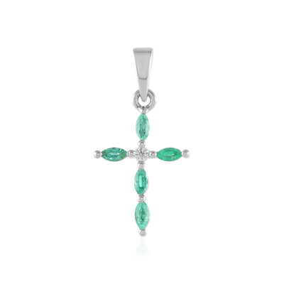 Russian Emerald Silver Pendant (Adela Silber)