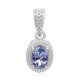 Unheated Tanzanite Silver Pendant