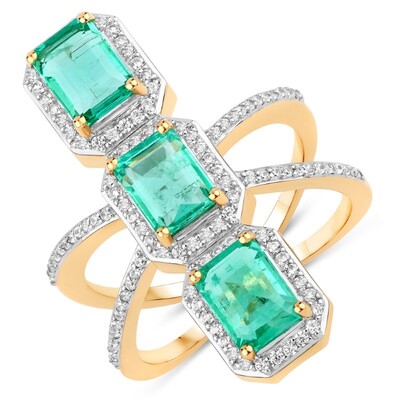 9K Ethiopian Emerald Gold Ring (SUHANA)