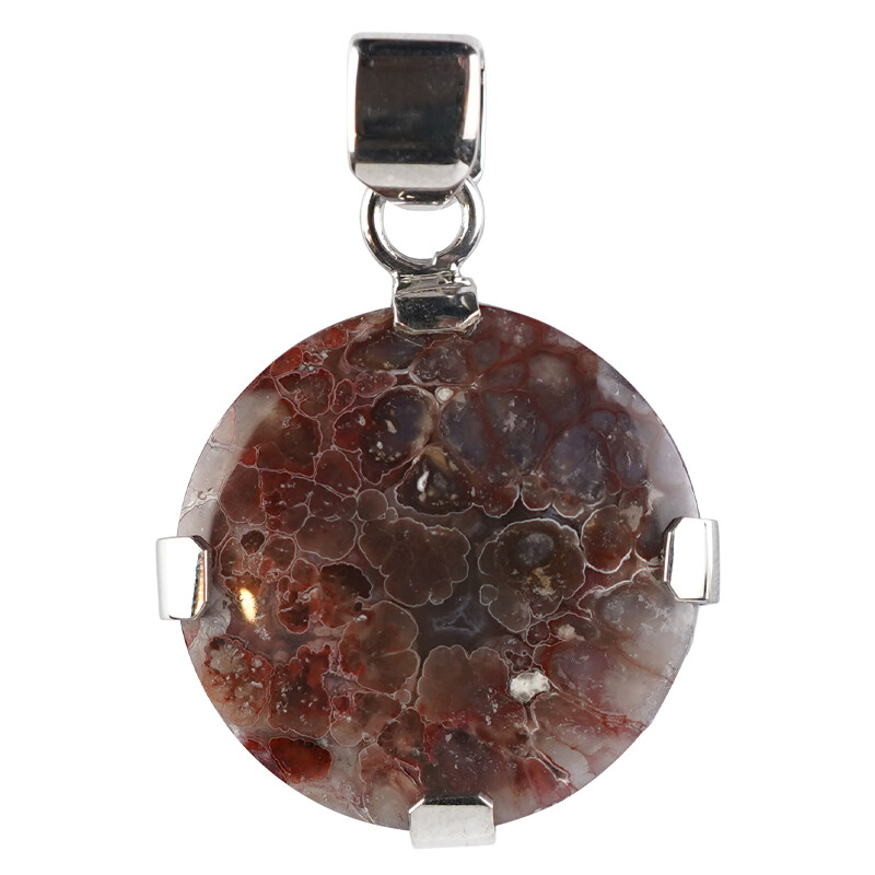 High quality Plume agate pendent.