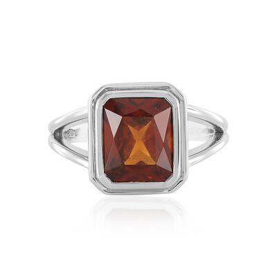 Hessonite Garnet Silver Ring