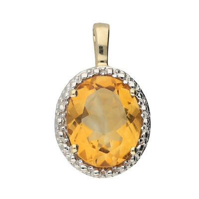 9K Citrine Gold Pendant