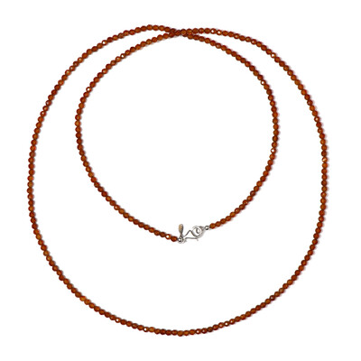 Hessonite Garnet Silver Necklace