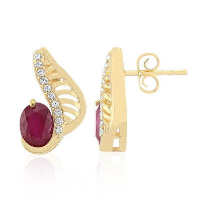 9K Bemainty Ruby Gold Earrings