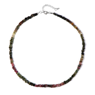 Fancy Tourmaline Silver Necklace